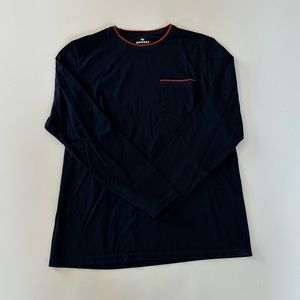 Bombas Men’s Long Sleeve Pocket Tee Navy Blue Size Small
